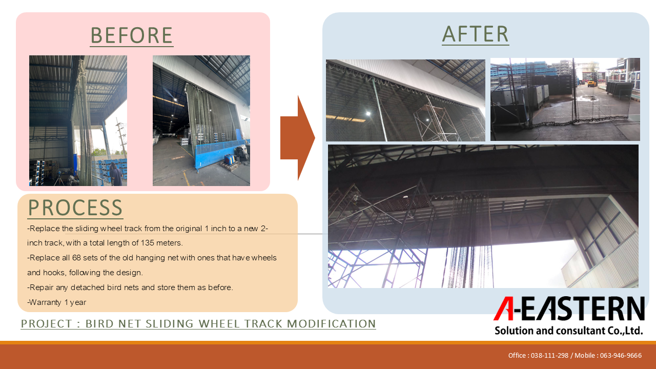 Bird Net Sliding Wheel Track Modification