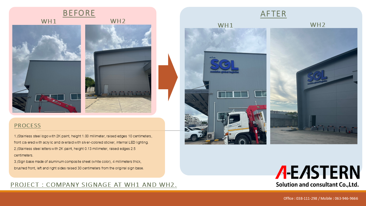 Company Signage AT WH1 AND WH2